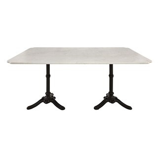 Lisette Double Pedestal Bistro Table with Aged Iron & White Marble | Ballard Designs, Inc.