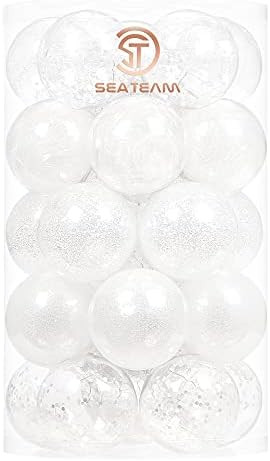 Sea Team 70mm/2.76" Shatterproof Clear Plastic Christmas Ball Ornaments, Transparent, See-Through, C | Amazon (US)