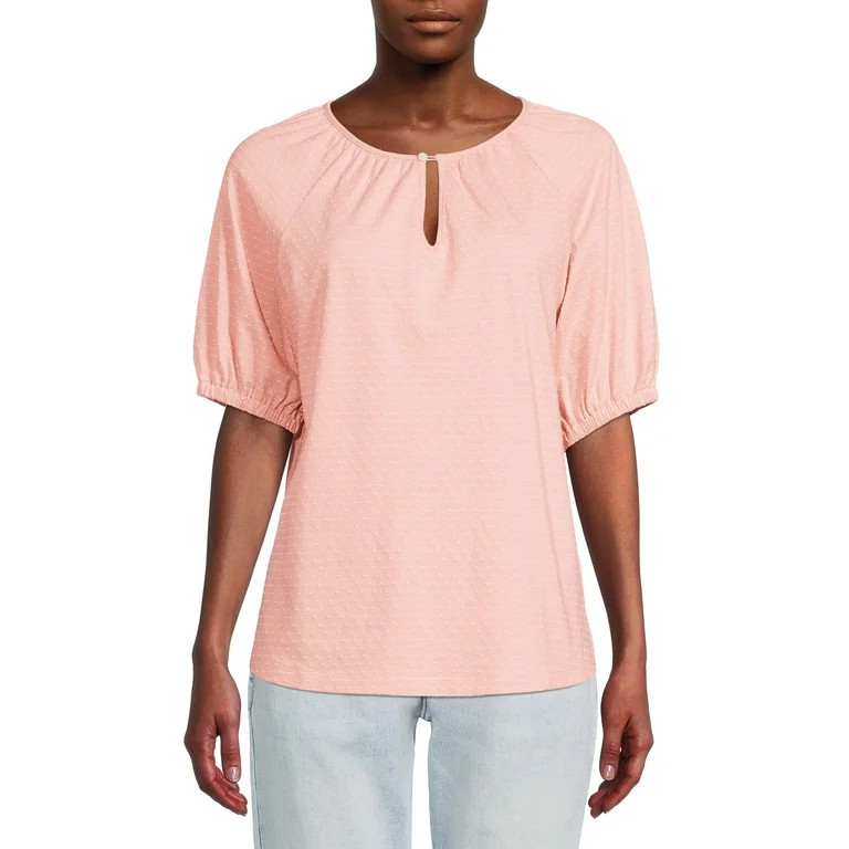 Time and Tru Women's Raglan Sleeve Blouson Top | Walmart (US)