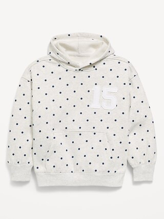 Printed Loose Pullover Hoodie for Girls | Old Navy (US)