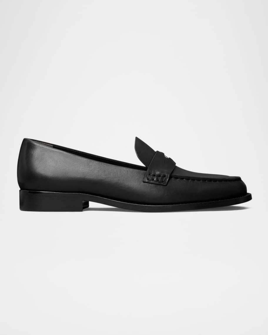Tory Burch Classic Leather Penny Loafers | Neiman Marcus