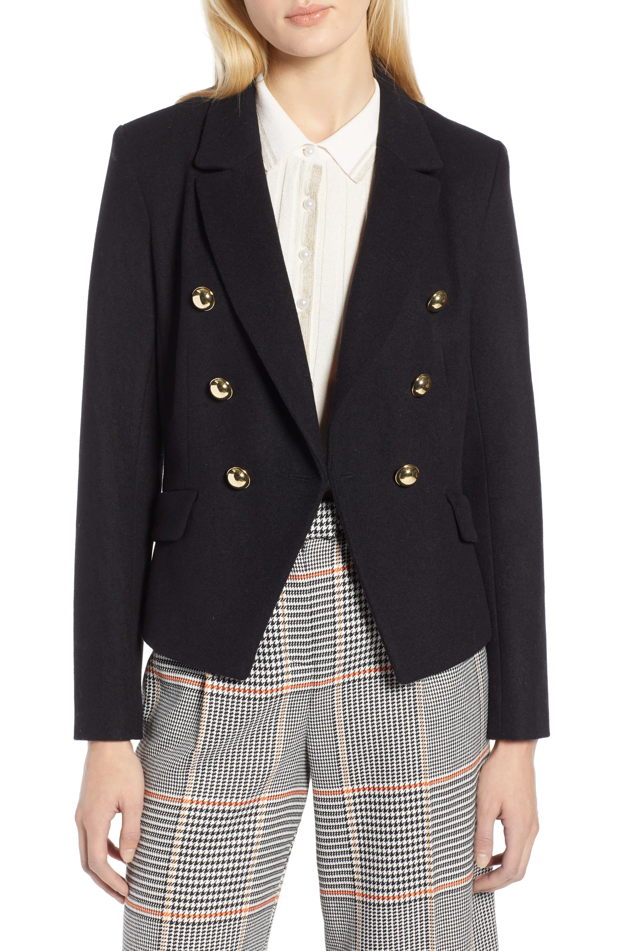 Halogen® x Atlantic-Pacific Double Breasted Wool Blend Blazer | Nordstrom