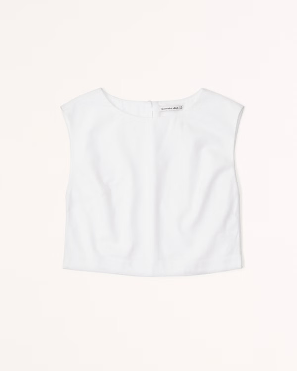 Linen-Blend Shell Set Top | Abercrombie & Fitch (US)