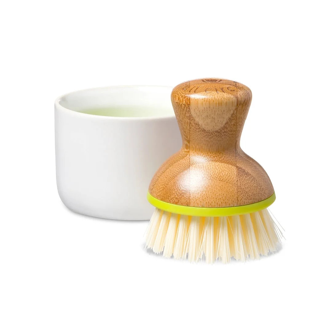 Full Circle Bubble Up Palm Dish Brush & Sudsing Ceramic Soap Dispensing Base - White & Green - Wa... | Walmart (US)