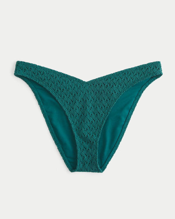 Women's Crochet-Style High-Leg Cheeky Bikini Bottom | Women's Clearance | HollisterCo.com | Hollister (US)
