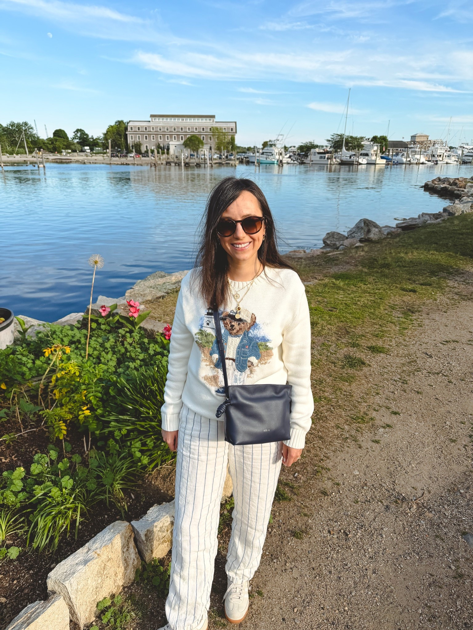 Obsessed with this Ralph Lauren bear sweater. Wearing my fave @jcrew linen pants

#LTKootd #LTKSeasonal