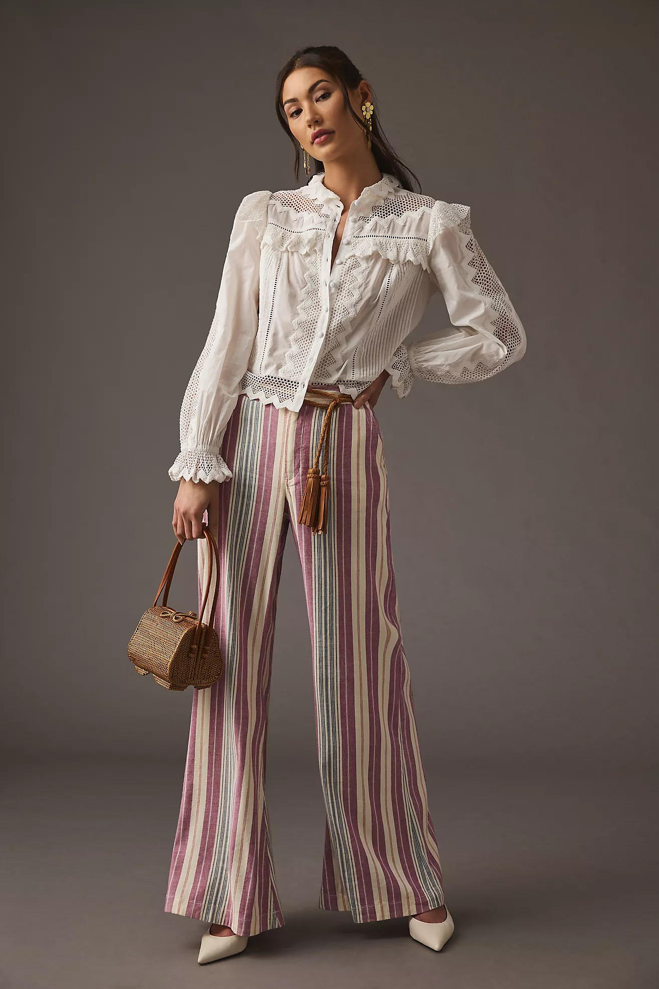 By Anthropologie Ruffled Lace Blouse | Anthropologie (US)