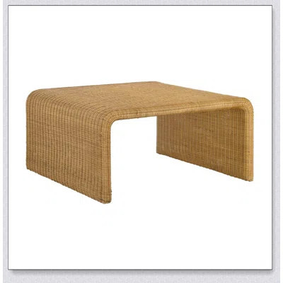 Square Woven Rattan Coffee Table With Waterfall Edges And Sturdy Metal Frame For Modern And Traditional Living Spaces | Wayfair North America