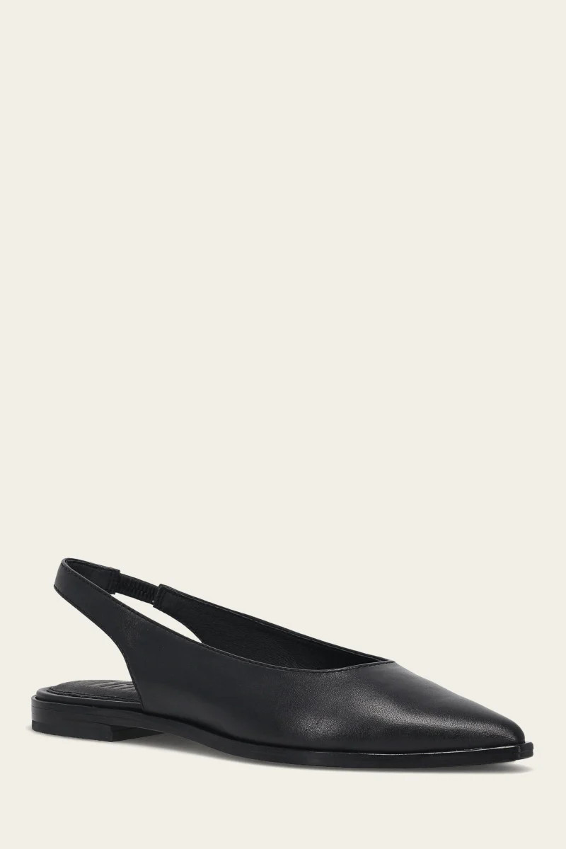 Women's Black Kenzie Slingback Flats | The Frye Company | FRYE