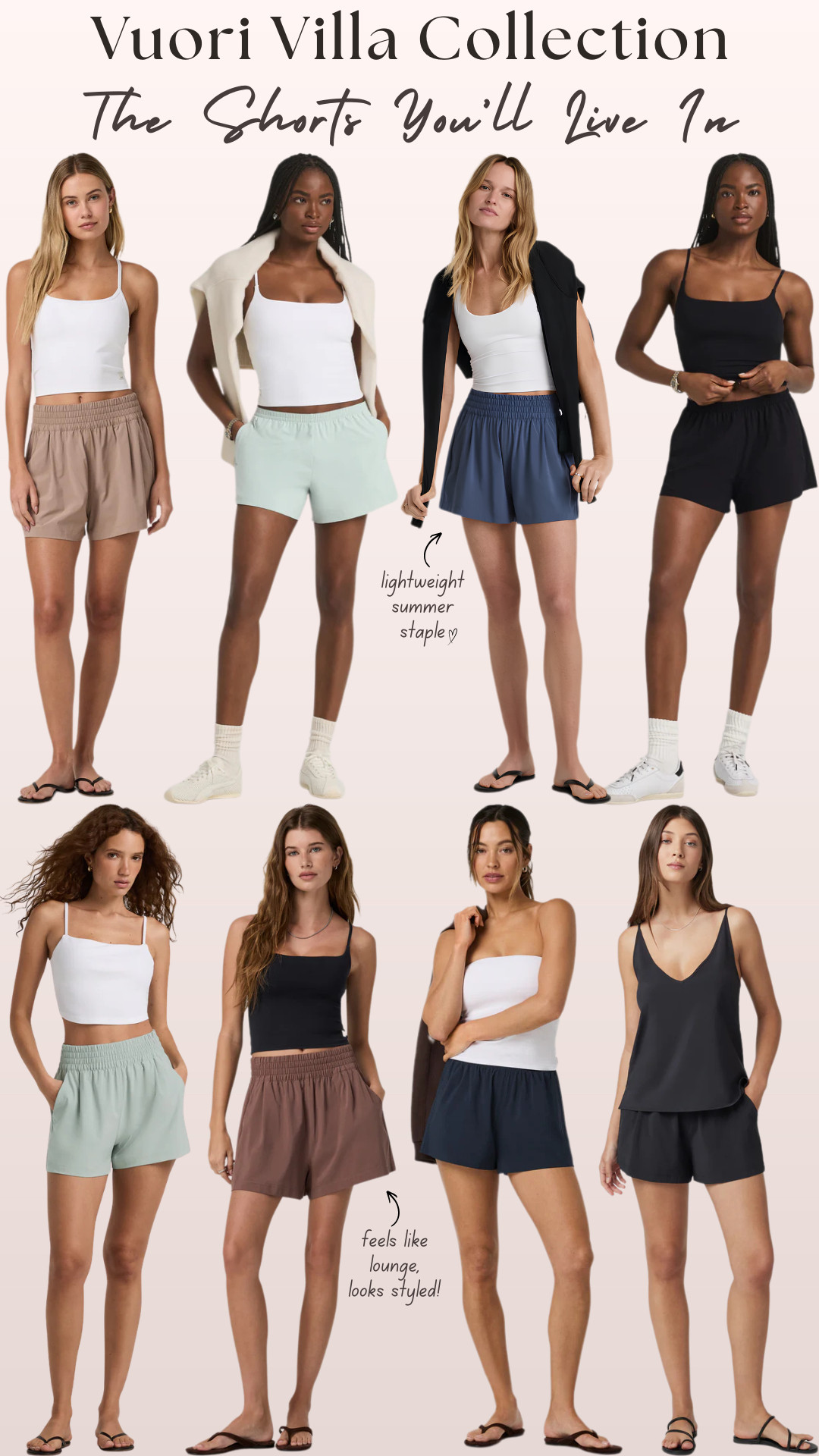 @Vuori US  Villa Collection | Villa Shorts & Villa Everyday Shorts 

Vuori Villa shorts are the kind of summer basics you buy for comfort… and then end up living in because they still look styled. ☀️

I pulled together the Villa Shorts + Villa Everyday Shorts because these are exactly the lightweight, easy, throw-on pieces that make summer outfits feel effortless without looking messy. 

They have that soft, airy, lounge-meets-streetwear feel that works for real life — not just sitting at home.

Featured pieces:
Villa Shorts
Villa Everyday Shorts

Why this edit works:
- Lightweight shorts that feel easy in warm weather
- Relaxed fit without looking sloppy
- Comfortable enough for lounging, but polished enough for errands
- Easy to style with tanks, tees, sweatshirts, sandals, sneakers, swim tops, or matching layers
- Perfect for packing because they take up almost no outfit-planning energy
- The kind of shorts you’ll keep reaching for on hot days

These are for the girl who wants summer shorts that feel breezy and comfortable, but still give that clean, put-together Vuori look.

Perfect for: summer errands, beach trips, pool days, vacation outfits, airport outfits, coffee runs, casual weekends, hot girl walks, travel days, lounging, post-workout outfits, and everyday warm-weather basics.

If you’ve been looking for lightweight summer shorts that feel like lounge but look styled, the Vuori Villa Shorts + Villa Everyday Shorts are the ones I’d check first.

↓ Everything is linked!

#LTKActive #LTKSaleAlert #LTKTravel