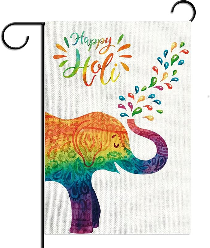 Happy Holi Garden Flag 12.5x18'' Double Sided Holi Decoration for Home Holi Decor Indian Festival... | Amazon (US)