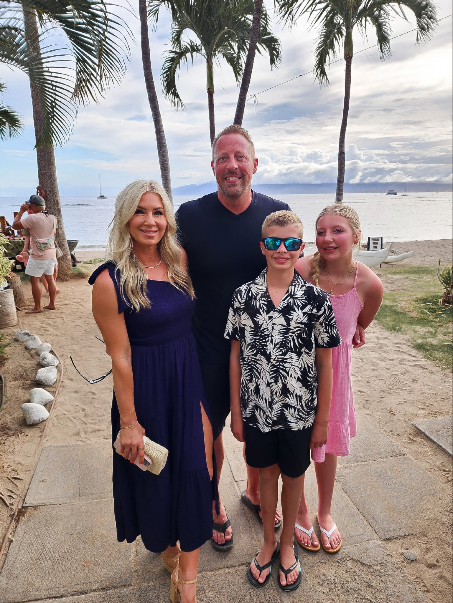 Amazon dress with a side slit and one shoulder detail. Old Navy shirt for Jude and Matt needs the XL tall fitting of Travis Matthews shirts 

#LTKfamily #LTKunder50 #LTKstyletip