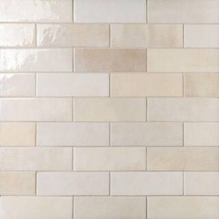 Cloe Subway Glossy Creme 2.5 in. x 8 in. Handmade-Look Ceramic Wall Tile (10.64 sq. ft./Case) | The Home Depot
