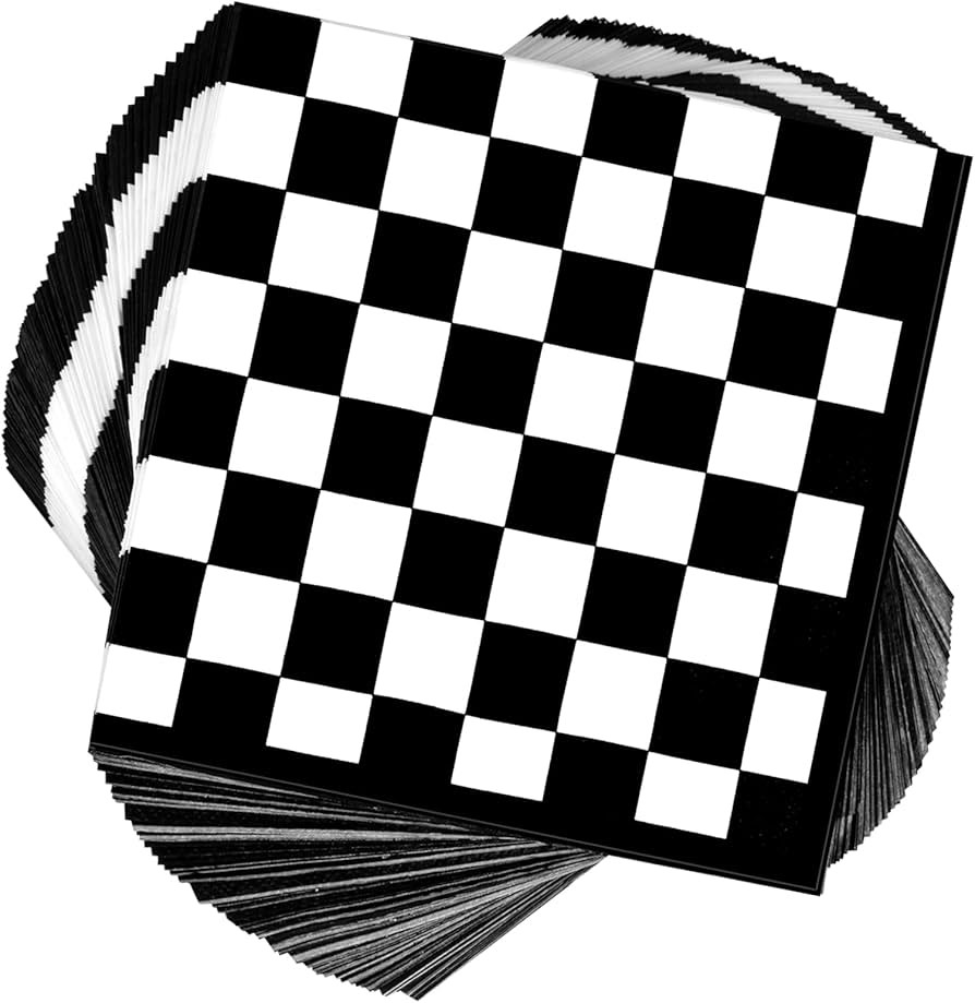 Black and White Checkered Flag Napkins, 80Pcs Disposable Racing Car Theme Party Paper for Baby Sh... | Amazon (US)