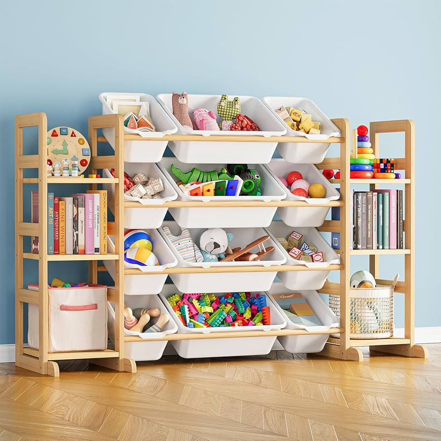SpaceAid Toy Storage Organizer with 6 Shelves and 12 Bins, Bookshelf/Bookcase, Kids Bin Shelf, To... | Amazon (US)