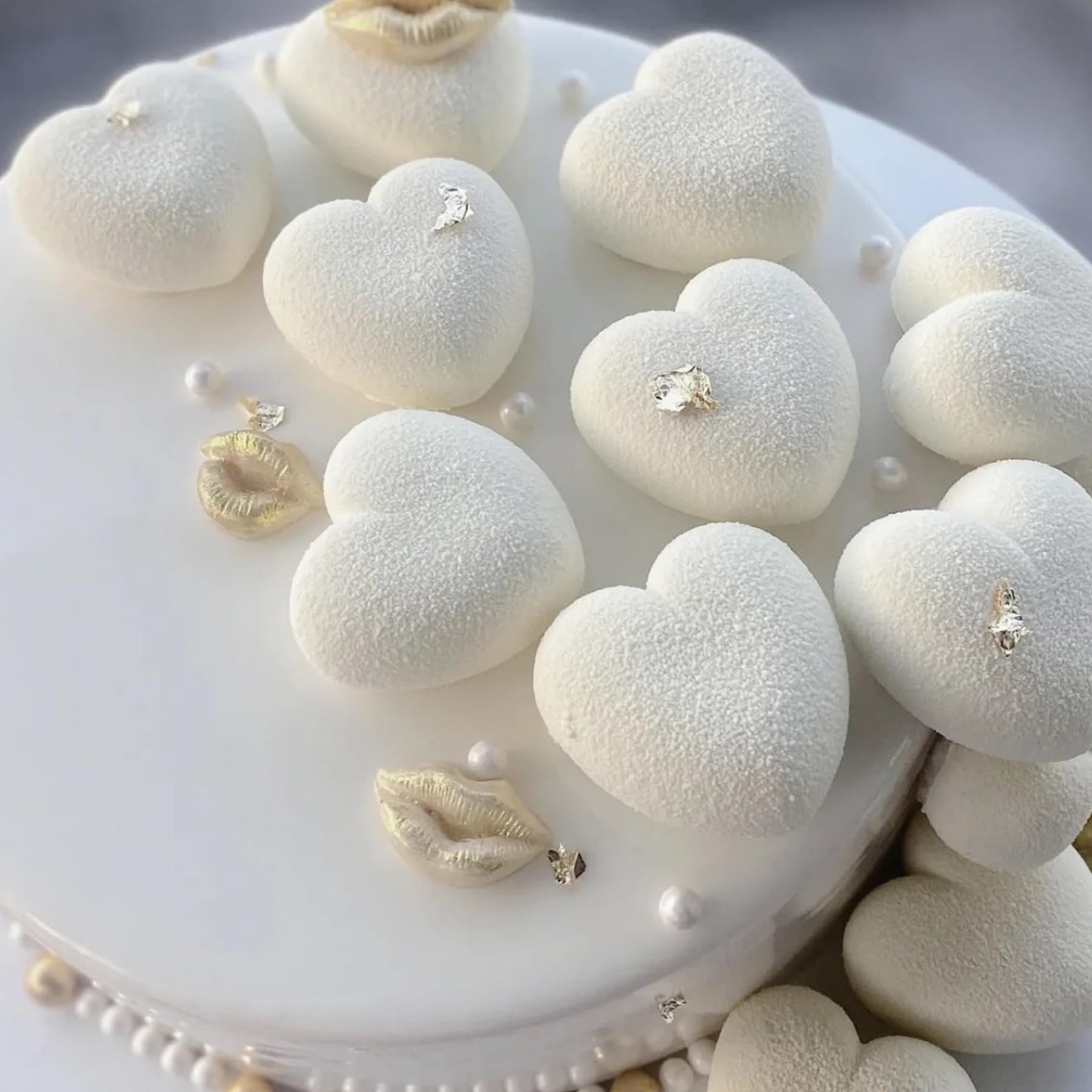 UOUYOO 6 Holes Heart Shaped Silicone Mold For Chocolate Cake Jelly Pudding Valentine's Day | Amazon (US)