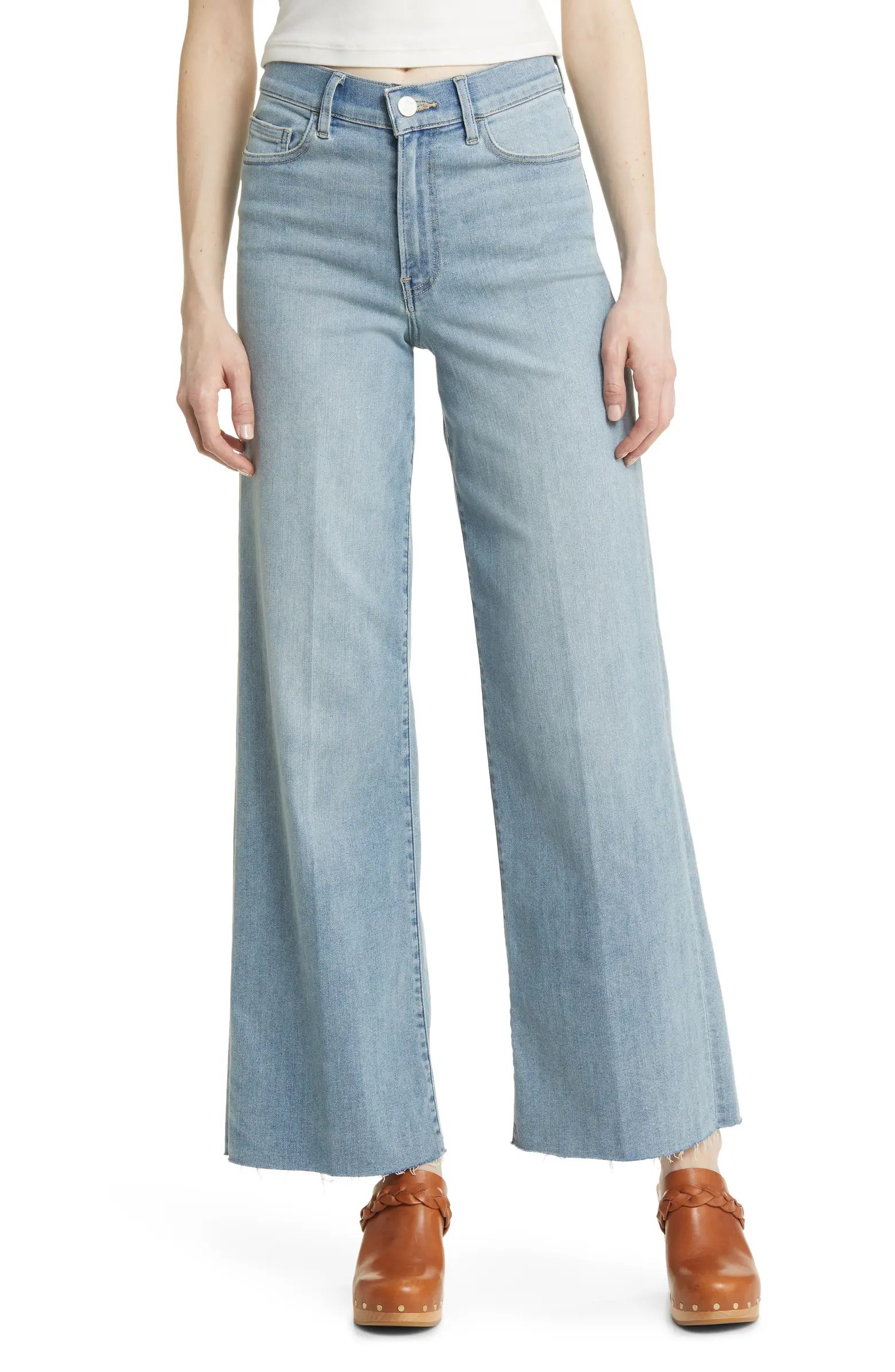 Le Slim Raw Hem High Waist Palazzo Jeans | Nordstrom