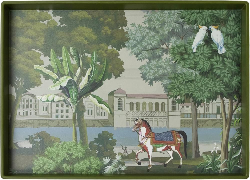 Green Square Tray for Decor Party Tray Table Trays Decorative Trays for Coffee Table (Green) | Amazon (US)