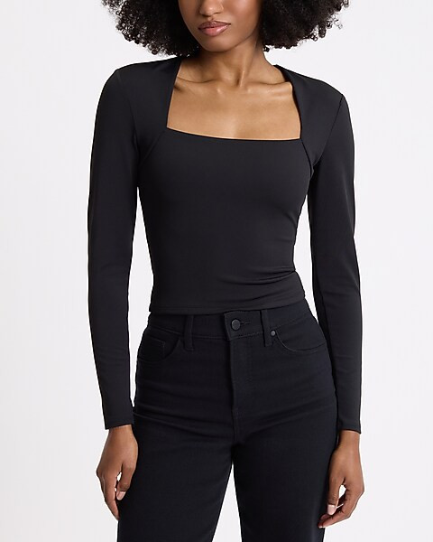Body Contour High Compression Square Neck Tee | Express
