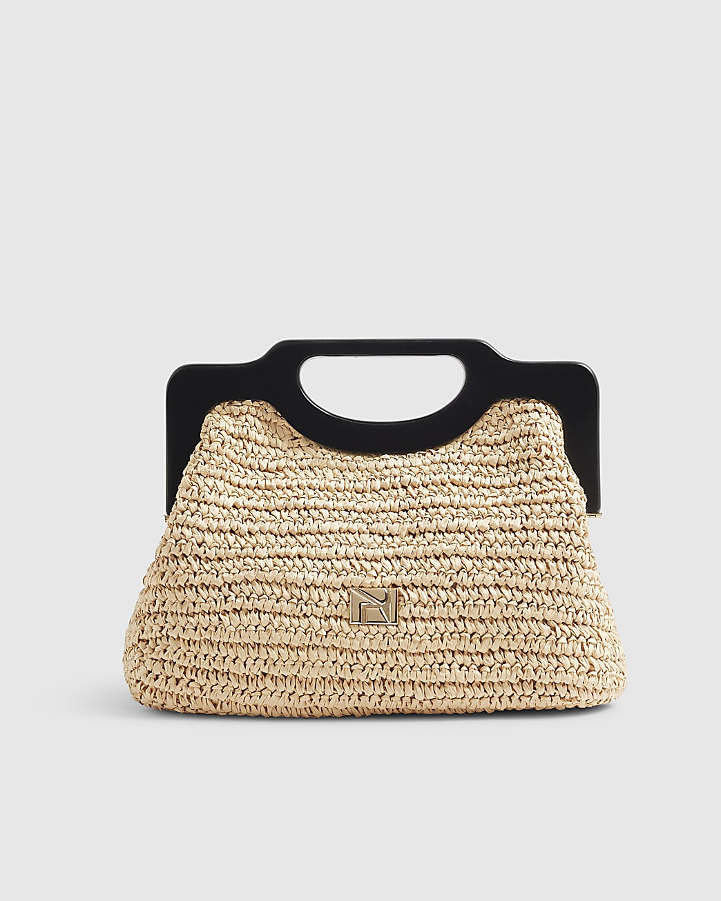 Beige Chunky Raffia Clutch Bag | River Island UK & IE