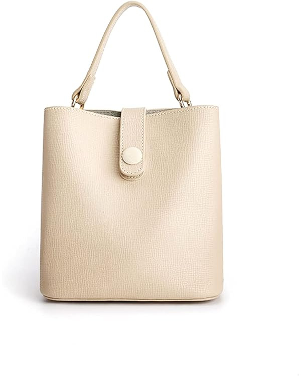 TIJN Tote Bag for Women, Mini Bucket Crossbody Top-Handle Vegan Leather Small Sized Retro Handbag... | Amazon (US)