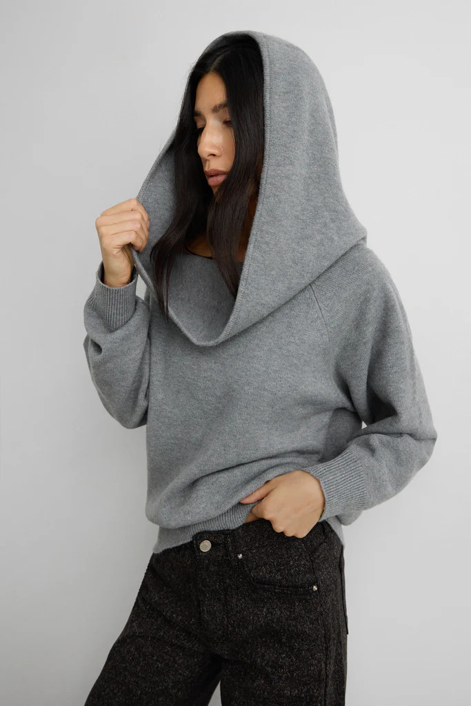 OFF THE SHOULDER SLOUCHY SWEATER HOODIE | OAK + FORT