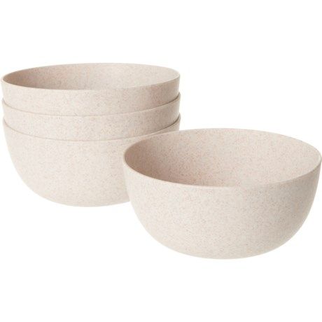 Zrike Bamboo Corn Husk Cereal Bowls - 4-Pack, Beige | Sierra