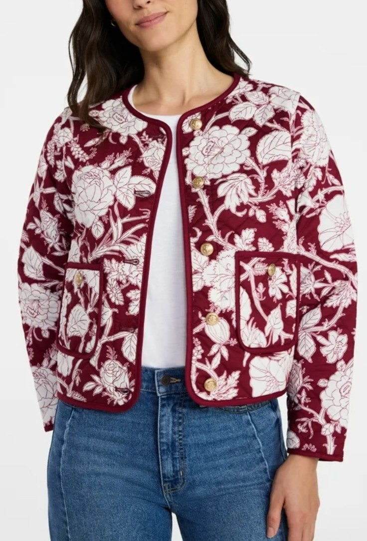How cute is this quilted jacket, super affordable too! ❤️ Comes in blue as well! 
