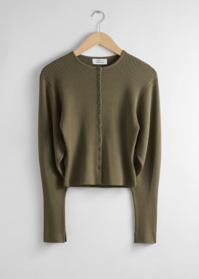 Fitted Rib-Knit Cardigan | & Other Stories US