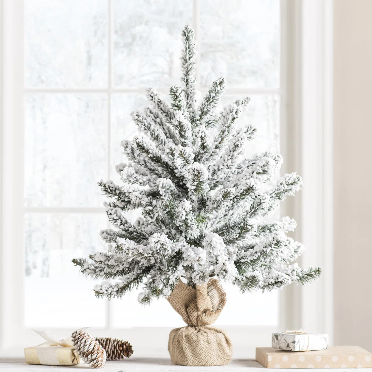 Flocked Anoka Pine 2' Pine Christmas Tree | Wayfair North America