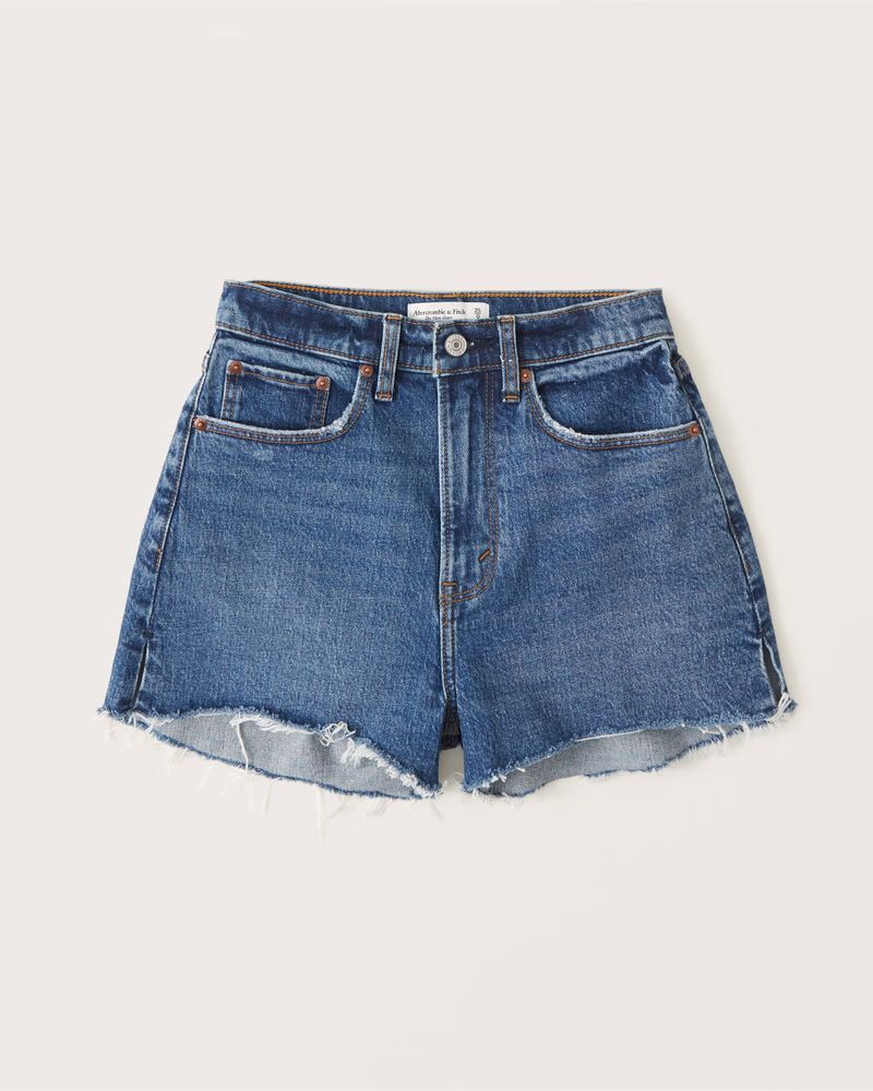 Abercrombie & Fitch Women's Curve Love High Rise Mom Shorts in Dark - Size 24 | Abercrombie & Fitch (US)