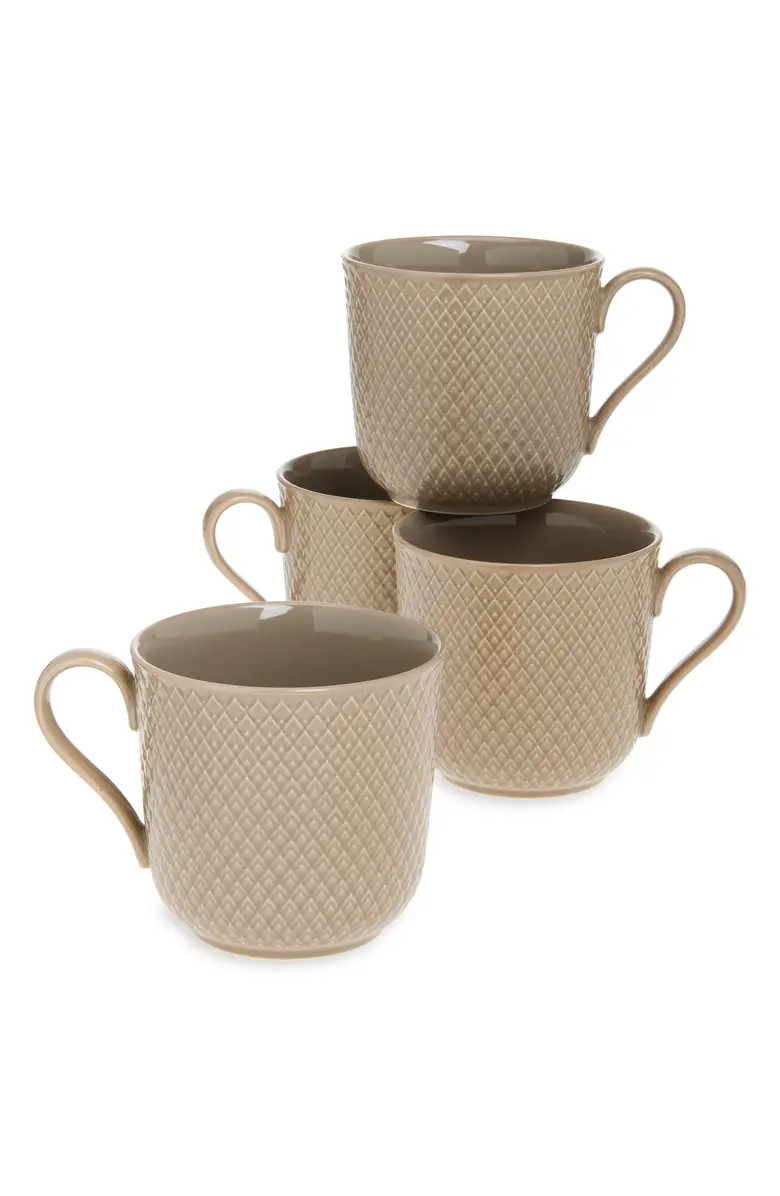 Lyngby Porcelaen Rhombe Earth Set of 4 Mugs | Nordstrom | Nordstrom
