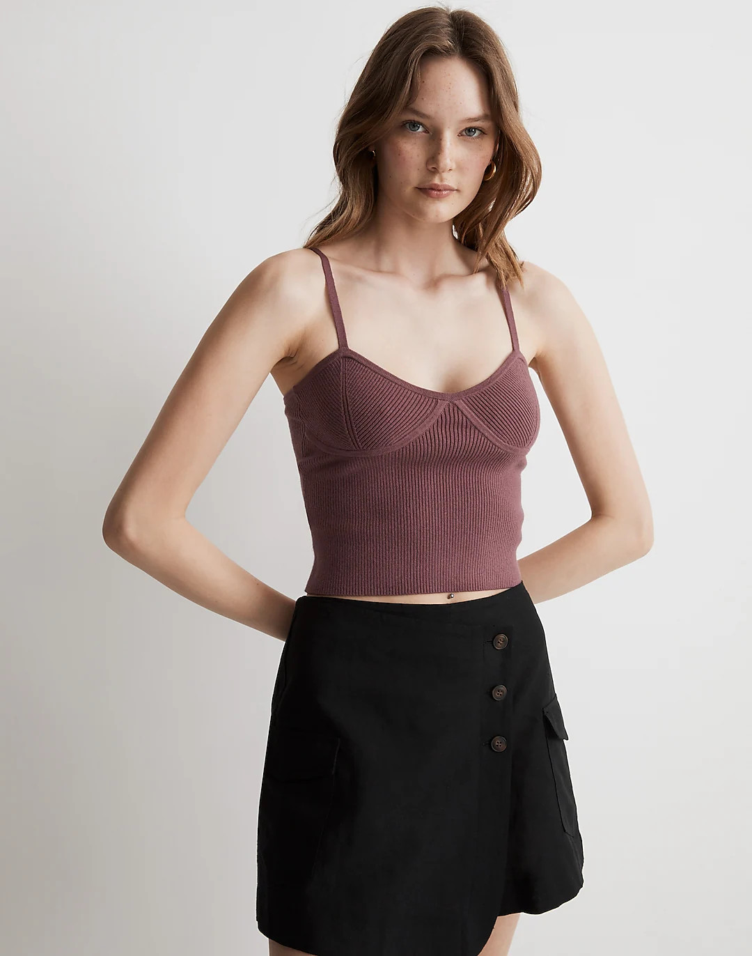 Corset-Detail Crop Sweater Tank | Madewell