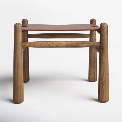 Jaylie 24.25" Wide Genuine Leather Standard Ottoman | Wayfair North America