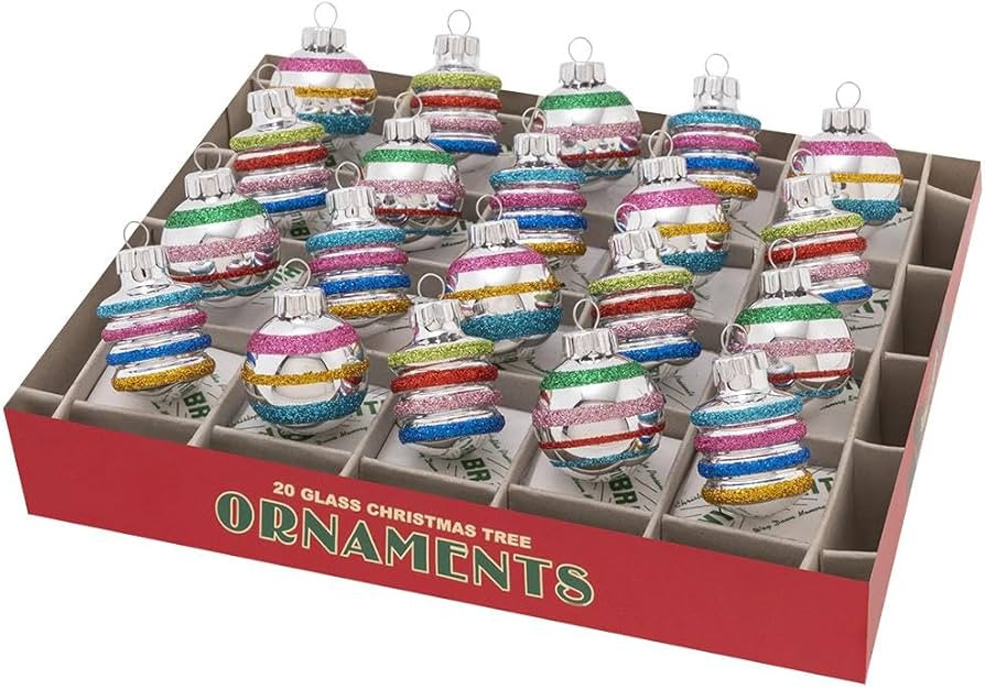 Christopher Radko Shiny Brite Christmas Confetti 20 Count 1.25" Shapes & Rounds | Amazon (US)