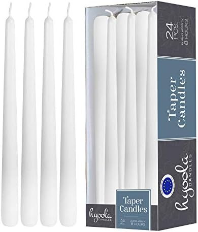 Hyoola 12 Pack Tall Taper Candles - 10 Inch White Dripless, Unscented Dinner Candle - Paraffin Wa... | Amazon (US)
