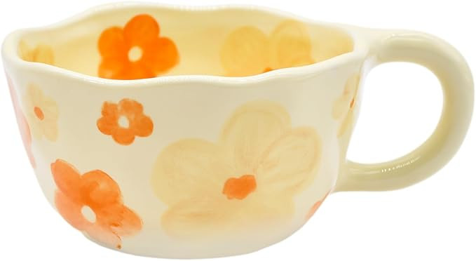 8.5 oz Elegant Floral Ceramic Mug Coffee Cup with Flower Decorations, 250ml Spring Drinkware for ... | Amazon (US)