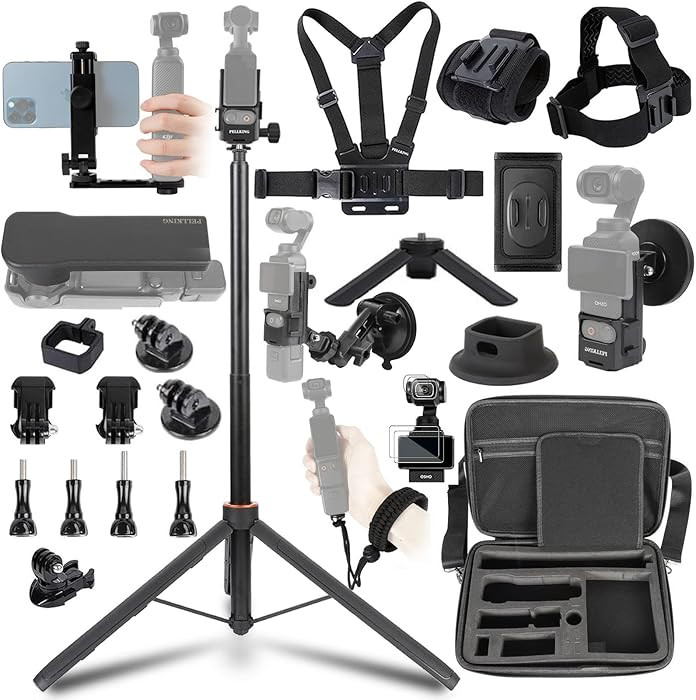 PellKing Accessories Kit for Osmo Pocket 3/Xtra Muse,Included Carrying Case with Belt,135cm Selfi... | Amazon (US)