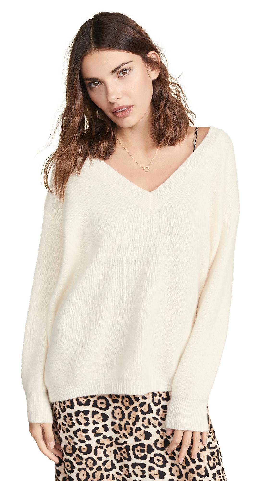 James Perse Oversized Cashmere V Neck Sweater | Shopbop