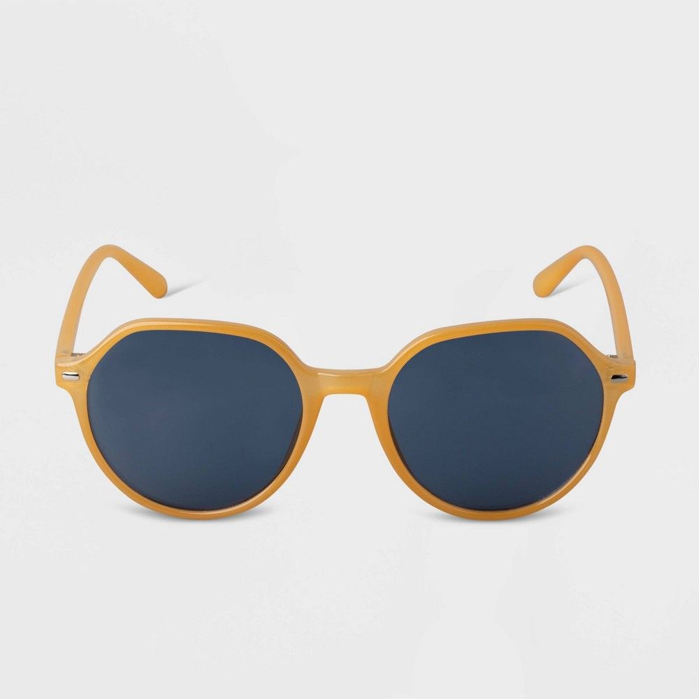 Men's Angular Round Sunglasses - Goodfellow & Co Yellow | Target