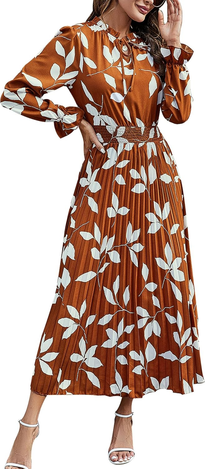 PRETTYGARDEN Women's Fall Midi Wedding Guest Dress | Amazon (US)