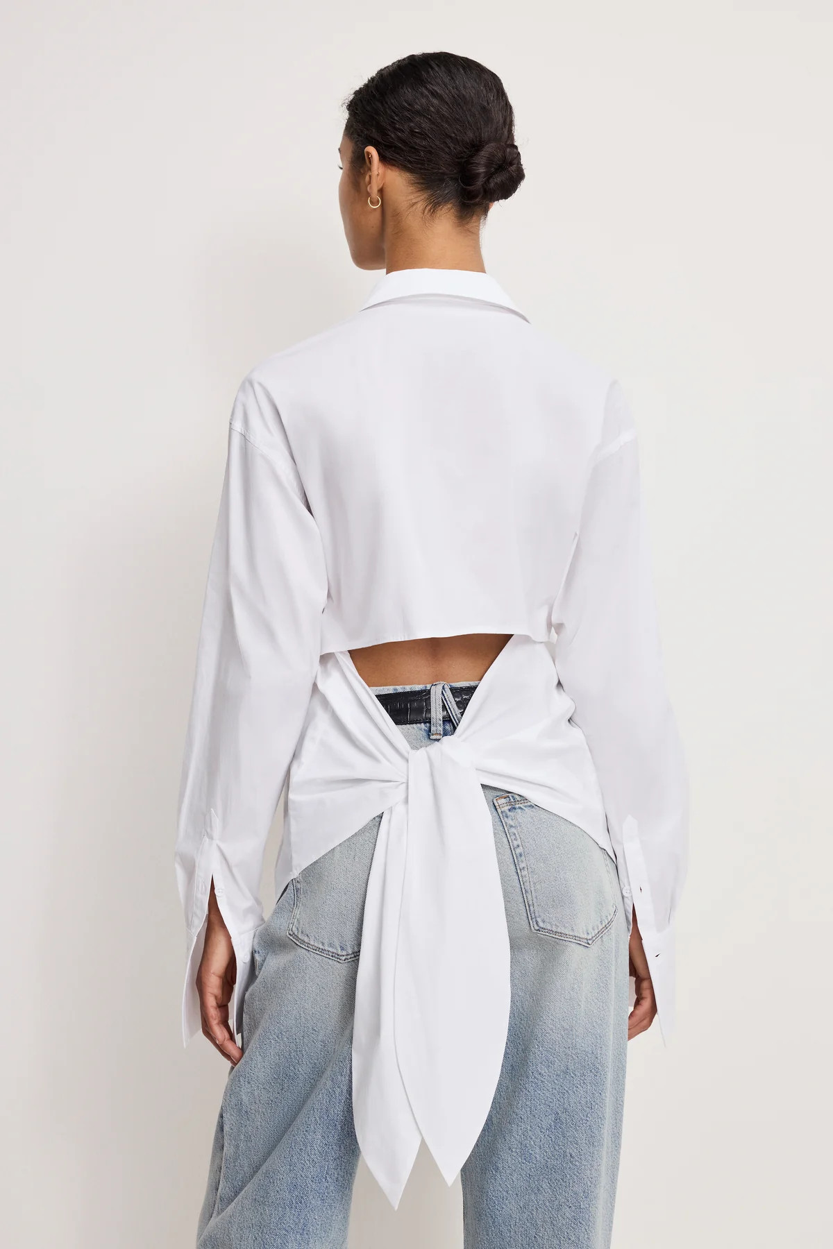 POPLIN TIE BACK SHIRT | WHITE001 - GOOD AMERICAN | Good American