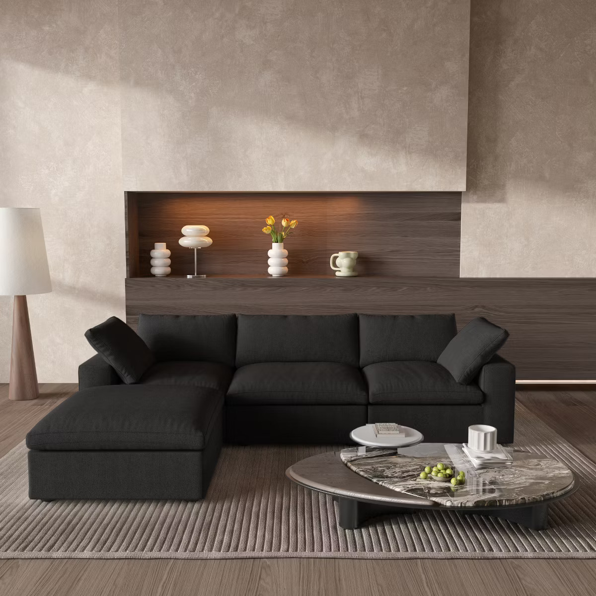 118 in Cloud Couch Line Modular Sofa Couch for Living Room,4-Piece L-Shaped Sectional Sofa Cloud ... | Target