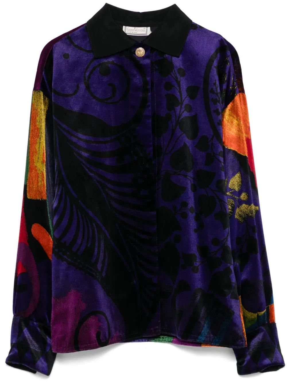 Versace Pre-Owned 1990s velvet shirt - Purple | Farfetch Global