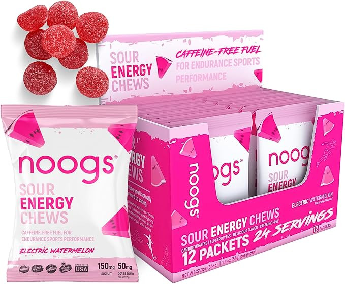 Noogs Sour Energy Chews, Electric Watermelon Electrolyte Energy Gummies, Sour Candy Flavored Alte... | Amazon (US)