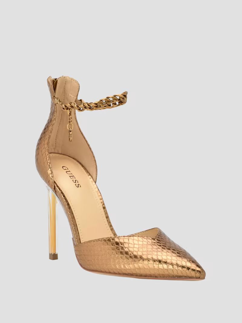 Stefany G-Chain Ankle Strap Pumps | Guess (US)