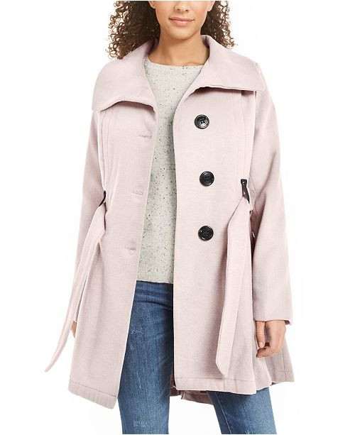Juniors' Belted Skirted Coat | Macys (US)