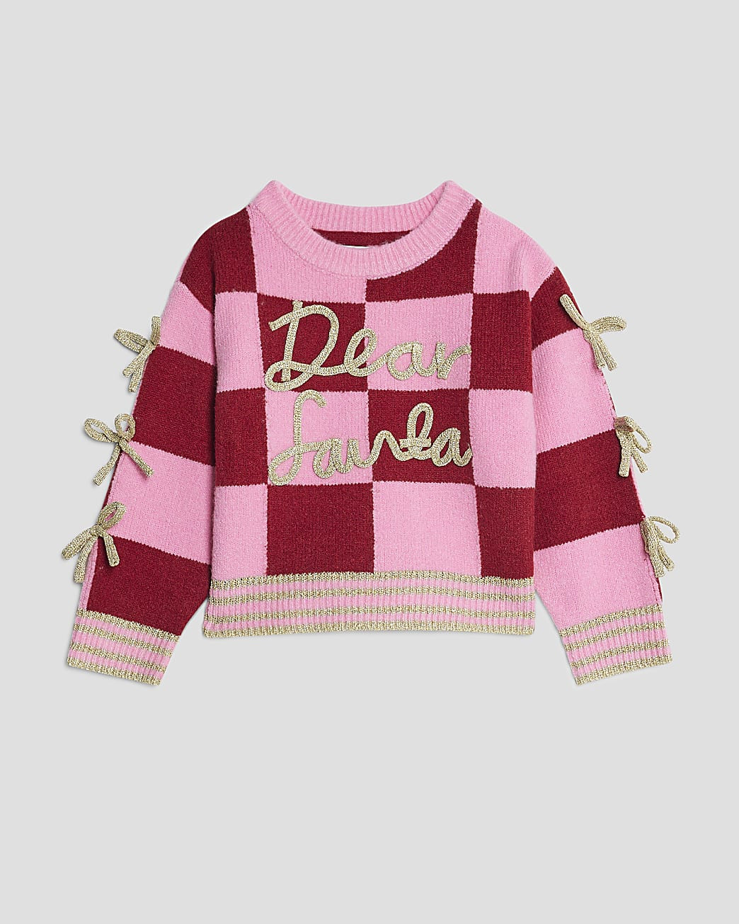 Nephthys Mini Girls Pink Dear Santa Jumper | River Island UK & IE