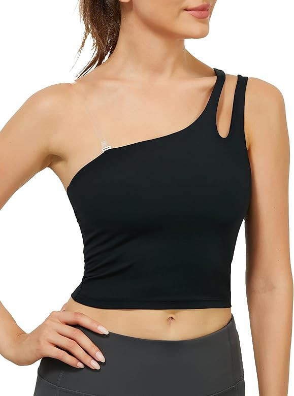 YOGERSSY Women Sports Bra Longline Crop: Strappy Tank Top Workout Padded Tank Top Yoga Bras | Amazon (US)