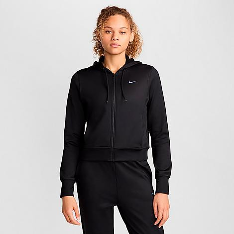 Nike Women's Therma-FIT One Full-Zip Hoodie in Black/White Size: Small | Finish Line (US)